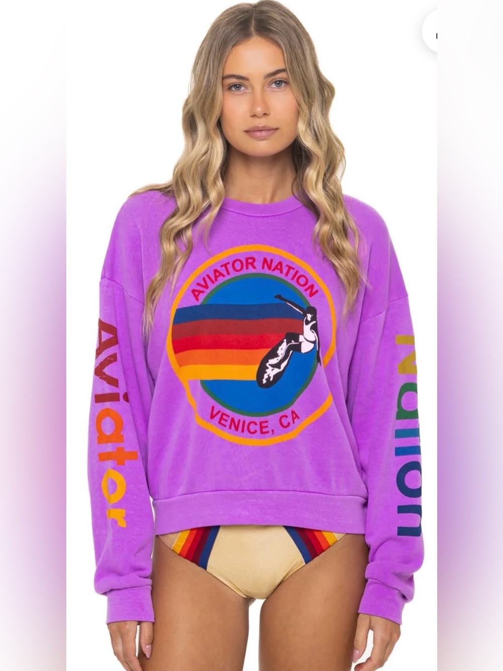 Aviator Nation Purple Sweatshirt